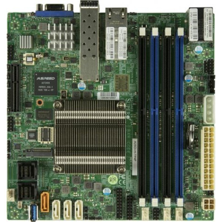SUPERMICRO mini-ITX MB Atom C3958 (16-core), 4x DDR4 ECC DIMM, 12x SATA, 1x PCI-E 3.0 x4, 2+2x 10Gb (RJ45,SFP+), IPMI