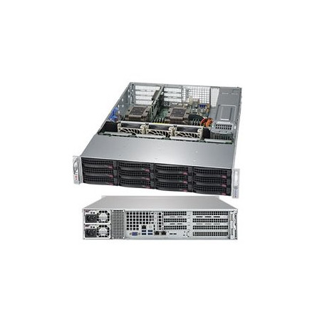 SUPERMICRO 2U server 2x LGA3647, iC622, 12x DDR4 ECC R, 12x SATA3 HS (3,5"), 2x10GbE, 2x 1200W(80+titanium), IPMI, WIO