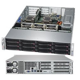 SUPERMICRO 2U server 2x LGA3647, iC621, 12x DDR4 ECC R, 8x SATA3 HS (3,5"), 2x1GbE, 2x 1000W(80+titanium), IPMI, WIO