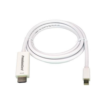 PremiumCord mini DisplayPort 1.2 na HDMI 2.0 kabel pro rozlišení 4Kx2K@60Hz, 1m