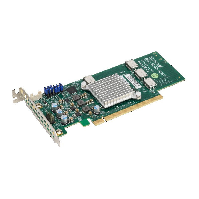 Supermicro 12.8GB/s quad-Port Gen-3 Internal NVMe Host Bus Adapter (PCIe retimer card)