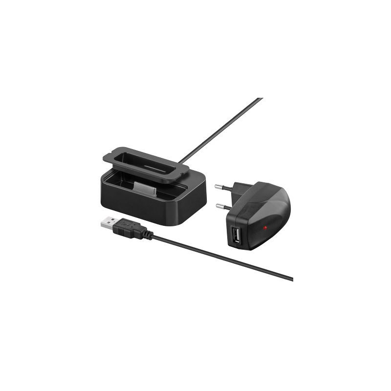 PremiumCord Dokovací stanice pro iPod a iPhone nabíjecí 230V a USB černá