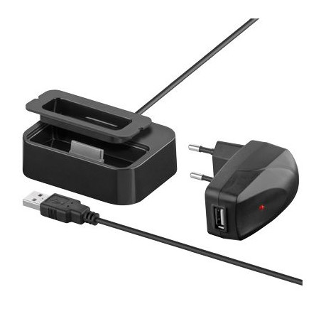 PremiumCord Dokovací stanice pro iPod a iPhone nabíjecí 230V a USB černá