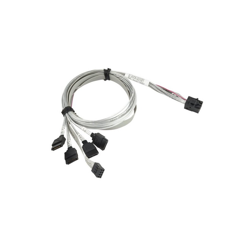SUPERMICRO Internal Reverse Breakout Cross-Over MiniSAS HD (SFF-8643) to 4 SATA with Sideband 75/75/75/75/75cm Cable