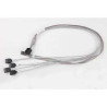 SUPERMICRO Cross-over Mini SAS HD (SFF-8643) to 4 SATA w/SB, S. 55cm. 30AWG