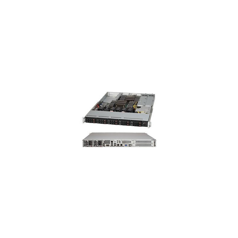 SUPERMICRO 1U chassis 10x 2,5" HS SAS3/SATA3, 2x700/750W, WIO