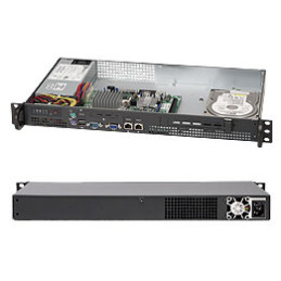 SUPERMICRO mini1U chassis Přední I/O, 1x 3,5" fixed HDD (nebo s MCP-220-00044-0N 2x2,5"), 200W, pro Atom MB