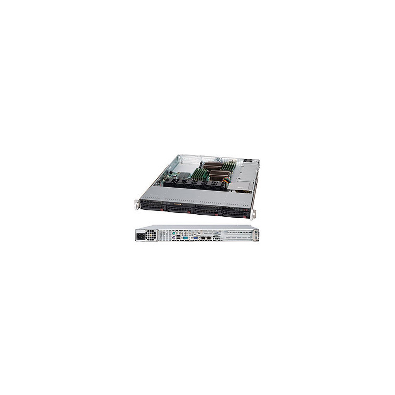 SUPERMICRO 1U chassis 4x 3,5" HS SAS/SATA, 600W (80PLUS Platinum), WIO