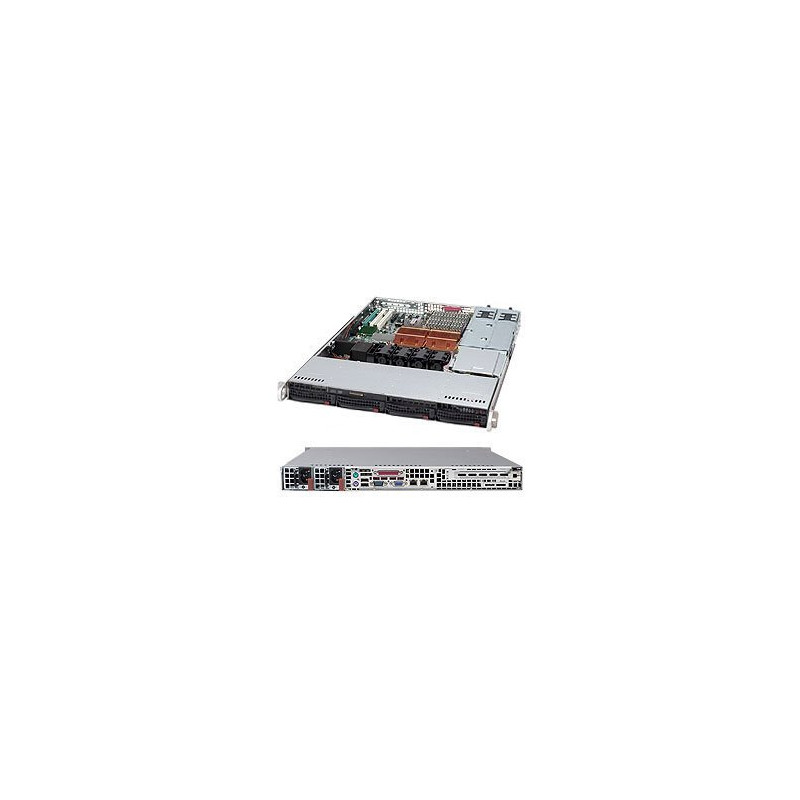 SUPERMICRO 1U chassis 4x 3,5" HS SAS/SATA, 2x500W