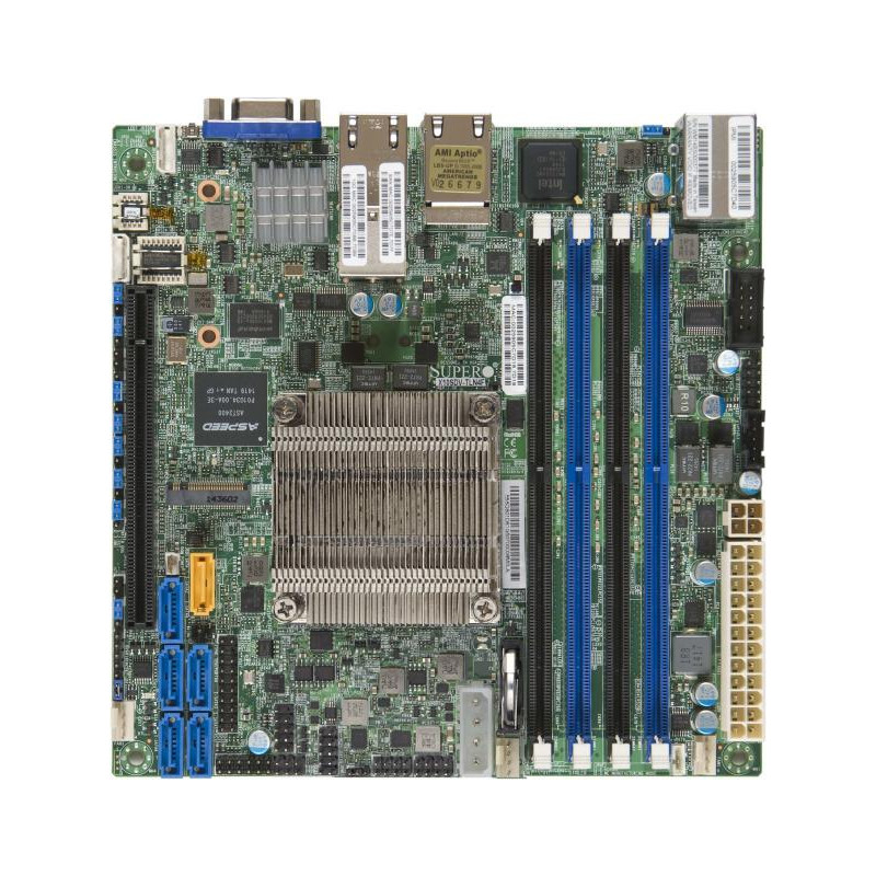 SUPERMICRO mini-ITX MB Xeon D-1557 (12-core), 4x DDR4 ECC DIMM,6xSATA1x PCI-E 3.0 x16, 2x10GbE+2x1GbE LAN,IPMI