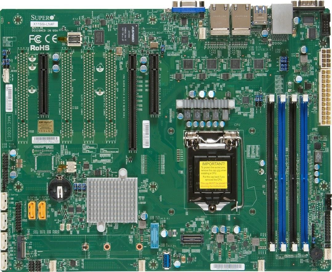 SUPERMICRO MB 1xLGA1151, iC236,DDR4,6xSATA3,PCIe 3.0 (1 x8, 1 x8 (in x16), 1 x4 (in x8)), 1x M.2 NGFF, 4xLAN, IPMI