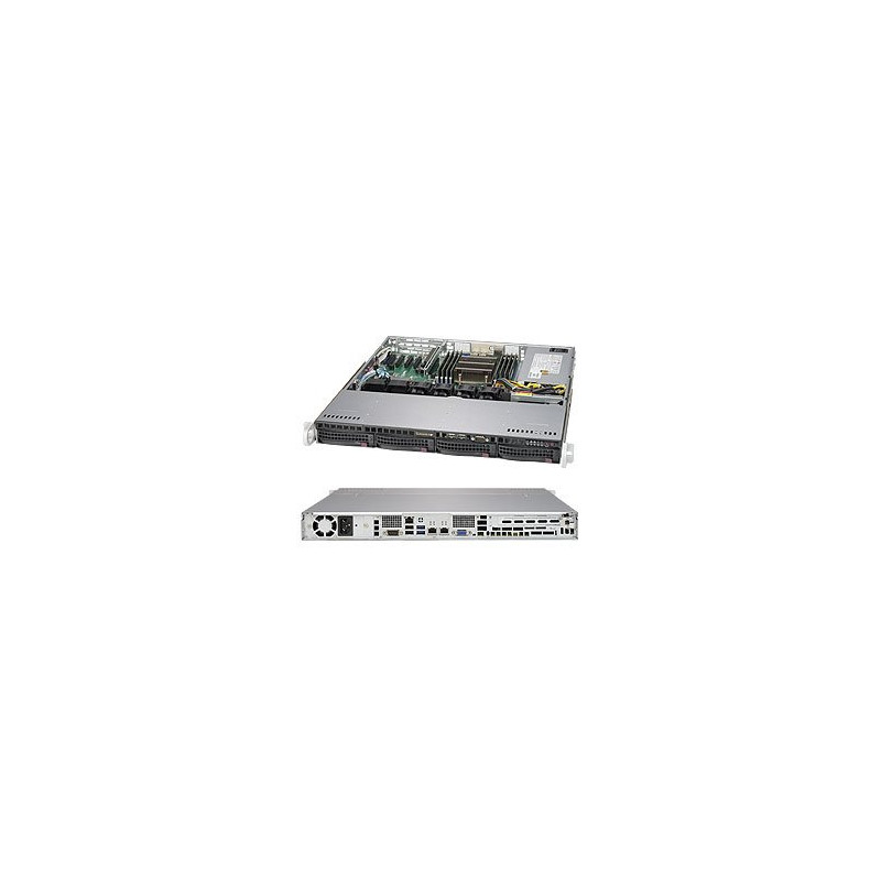 SUPERMICRO 1U server 1x LGA2011-3, iC612, 8x DDR4 ECC R, 4x SATA3 HS (3,5"),2x1GbE, 350W, IPMI