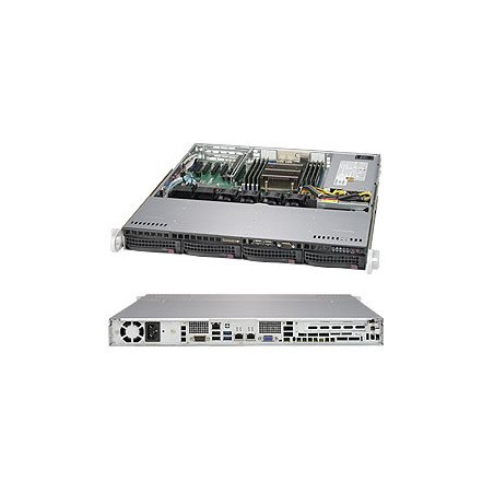 SUPERMICRO 1U server 1x LGA2011-3, iC612, 8x DDR4 ECC R, 4x SATA3 HS (3,5"),2x1GbE, 350W, IPMI