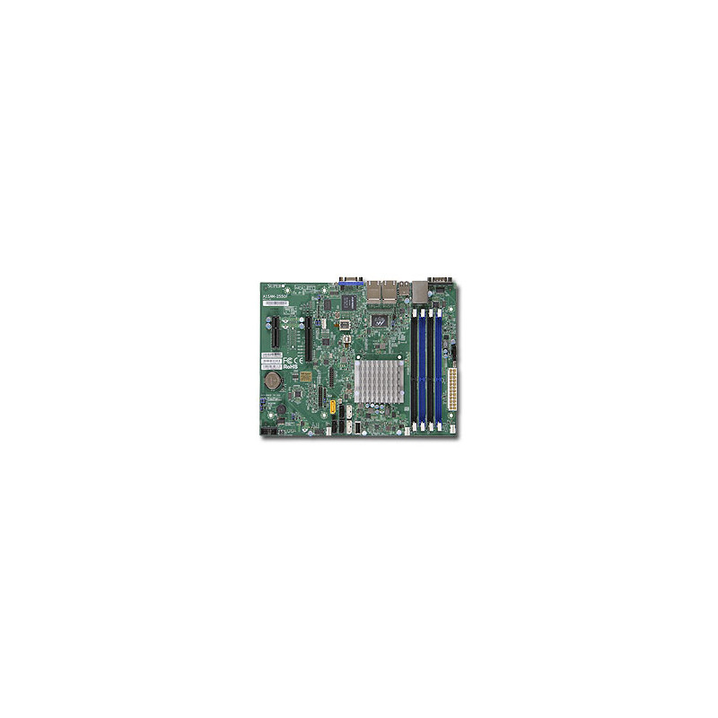 SUPERMICRO uATX MB Atom C2550 4-core (14W TDP), 4x DDR3, 2xSATA3, 4xSATA2, (1,1PCI-E x8,x4), 4xLAN, IPMI