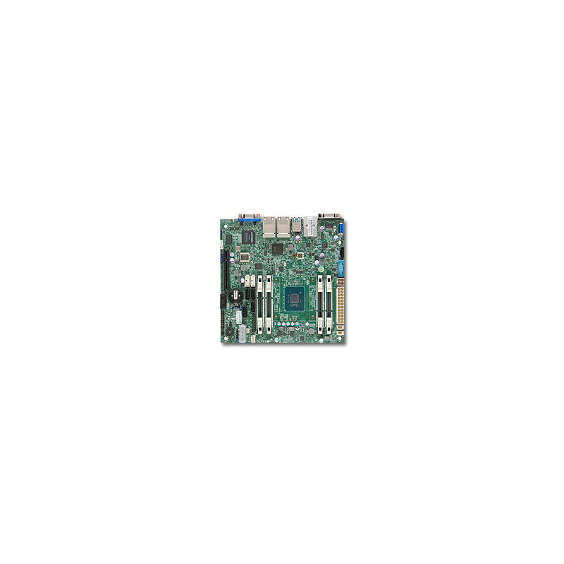SUPERMICRO miniITX MB Atom C2758 8-core (20W TDP), 4x DDR3 ECC SODIMM, 2xSATA3, 4xSATA2,1xPCI-E x8, 4xLAN, IPMI