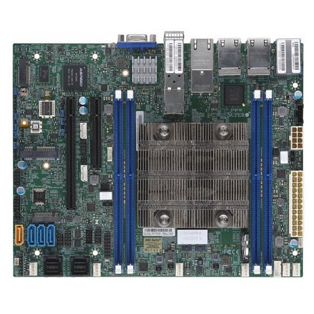 SUPERMICRO FlexATX MB Xeon D-2146NT(8C/16T),4xDDR4 RDIMM,4xSATA,2xU.2,2x PCIe 3.0 x8,x16, M.2, 8xLAN(6xRJ45,2xSFP+),IPMI