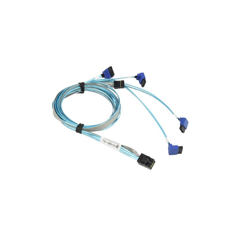 Supermicro Internal MiniSAS HD SFF-8643 to 4 Right Angle SATA (75/75/90/90cm) with Sideband 75cm Cable
