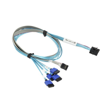 Supermicro Internal MiniSAS HD SFF-8643 to 4 SATA 60/60/60/60cm with Sideband Cable