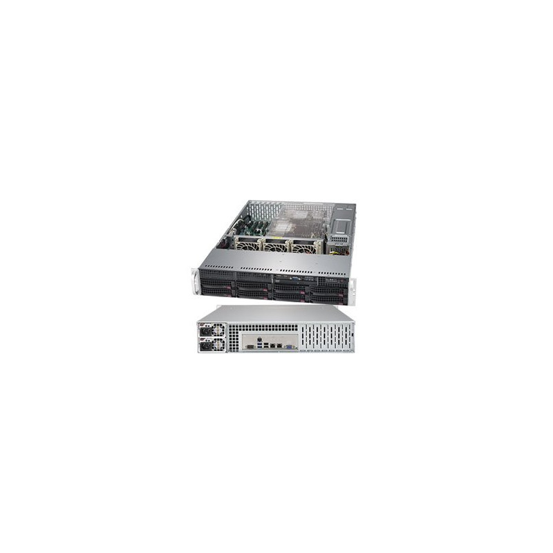 SUPERMICRO 2U server 2x LGA3647, iC621, 16x DDR4 ECC R, 8x SATA3 HS (3,5"), 2x1GbE, 2x 1000W(80+titanium), IPMI, LPB