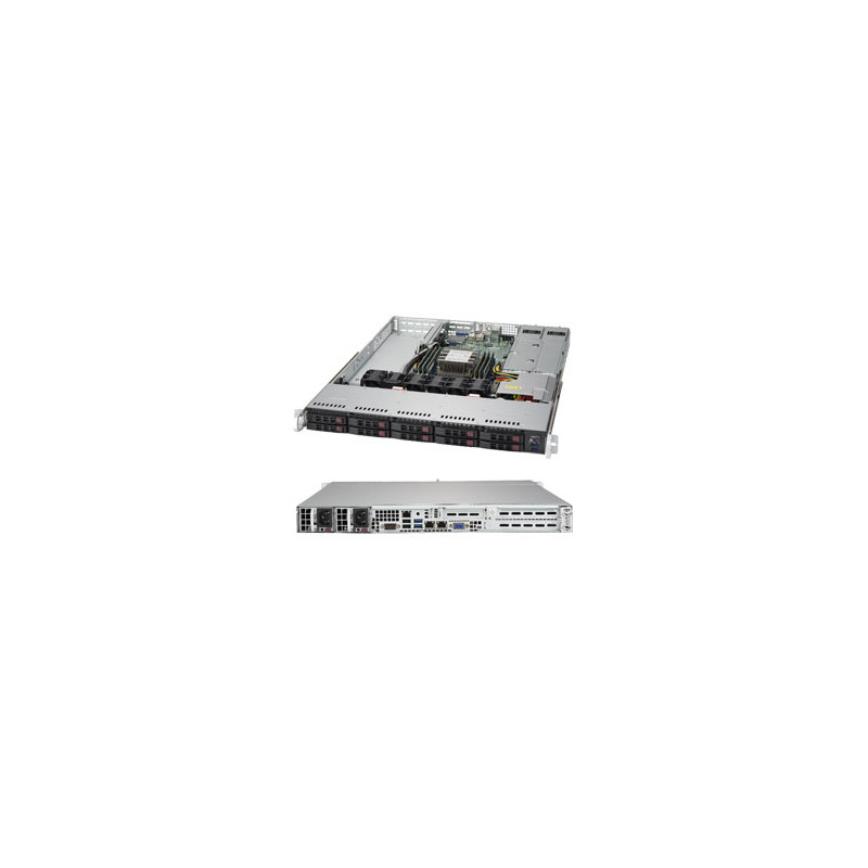 SUPERMICRO 1U server 1x LGA3647, C622, 6x DDR4 ECC, 10x 2.5" HS SAS/SATA, 2x 700W (80+ Platinum), 2x10Gb, IPMI