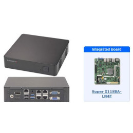 SUPERMICRO mini server Pentium N3700 (4C), 2x DDR3, mSATA, 4x 1Gb LAN, HDMI/DP/VGA, IPMI, 60W PSU