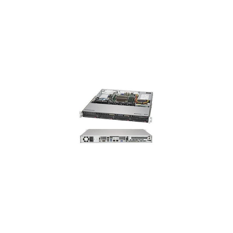 SUPERMICRO 1U server 1x LGA1151, iC236, 4x DDR4 ECC, 4x 3.5" HS SATA3, 350W, IPMI