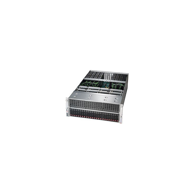 SUPERMICRO 4U GPU server 2xLGA-3647, C622, 24x DDR4 ER, 24x HS (2,5"), 8x GPU ready, 2+2 2000W, 2x10Gb BaseT,IPMI