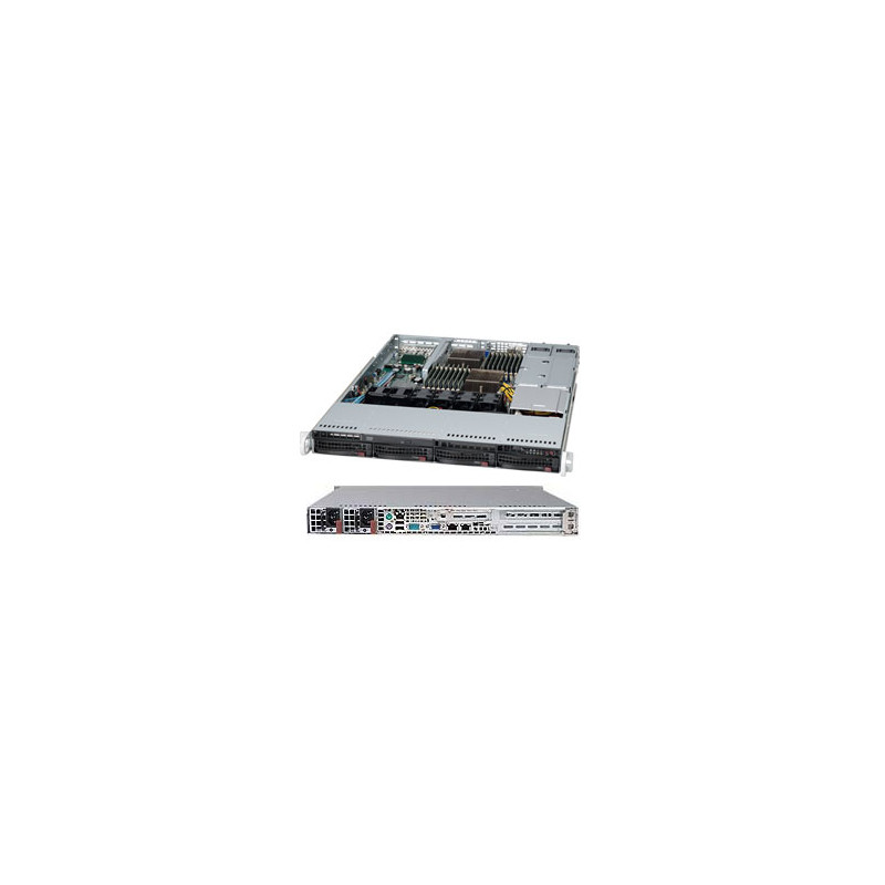 SUPERMICRO 1U chassis 4x 3,5" HS SAS/SATA, 2x700W (80PLUS Platinum), WIO