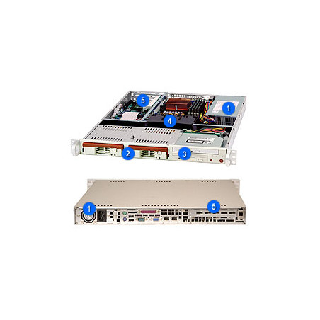 SUPERMICRO 1U chassis 2x 3,5" HS SAS/SATA, bez zdroje