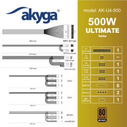 Zdroj Akyga AK-U4-500 Ultimate ATX 2.31, 500W, 80+ Bronze