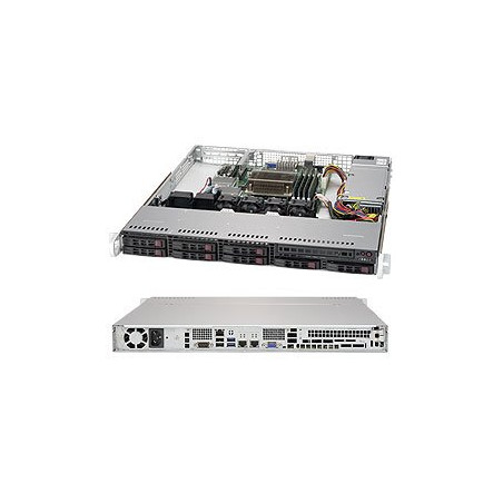 SUPERMICRO 1U server 1x LGA1151, C236, 4x DDR4 ECC, 8x 2.5" HS SAS/SATA, 340W (80+ Platinum), IPMI