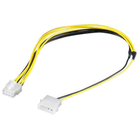 PremiumCord Kabel napájecí 5.25" na EPS 8-pin pro napájecí zdroj, M/M, 28cm