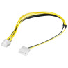 PremiumCord Kabel napájecí 5.25" na EPS 8-pin pro napájecí zdroj, M/M, 28cm
