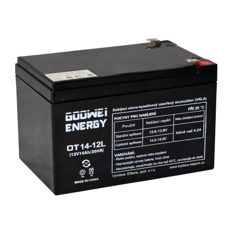 GOOWEI ENERGY Pb záložní akumulátor VRLA GEL 12V/14Ah (OTL14-12)