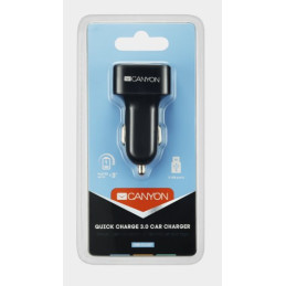 CANYON auto nabíječka C-07, 1xUSB-A Quick Charge QC3.0 + 2xUSB-A, vstup 12-24V, výstup USB/5V-2.1A+QC3.0/5V-2.4A&9V-2A
