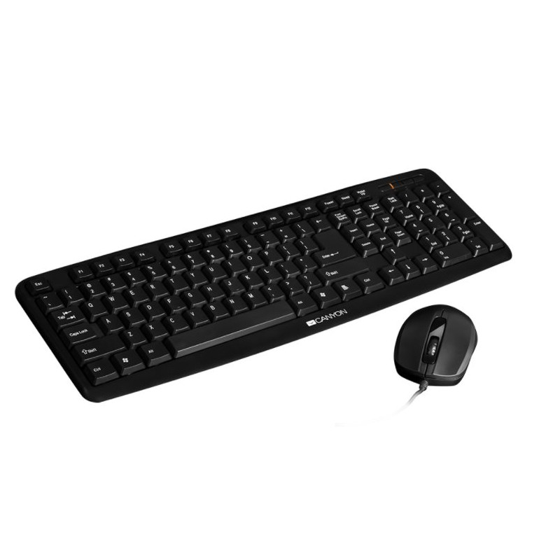CANYON Multimedia wired keyboard, 105 keys, slim and brushed finish design, white backlight, chocolate key caps, HUNGARY