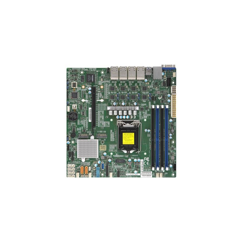 SUPERMICRO MB 1xLGA1151 (Xeon E3-21xx,i3), C246, 4xDDR4, 6xSATA3, 2xM.2, 1xPCIe3.0 x16, VGA, 8x LAN, IPMI