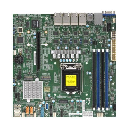SUPERMICRO MB 1xLGA1151 (Xeon E3-21xx,i3), C246, 4xDDR4, 6xSATA3, 2xM.2, 1xPCIe3.0 x16, VGA, 8x LAN, IPMI