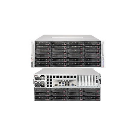 SUPERMICRO 4U SuperStorage server RAID 12Gb/s SAS/SATA 36xHS HDD (expand.24front+12rear), HW RAID LSI 3008, 2x1200W,IPMI
