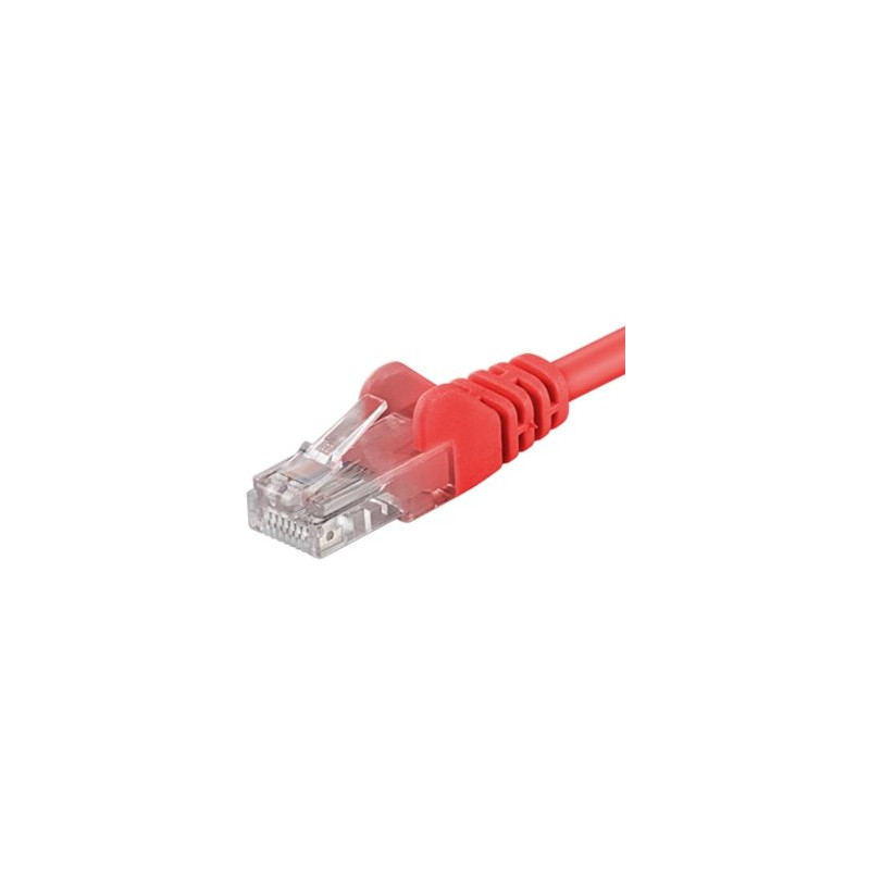 PremiumCord Patch kabel Cat5E UTP, délka 0.25m, červená