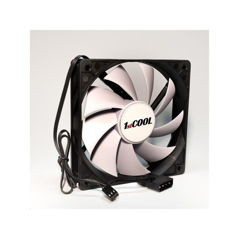 1stCOOL SILENT 12cm ventilátor Black/White 3pin/Molex