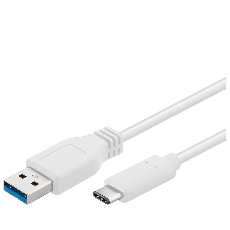 PremiumCord Kabel USB 3.2 konektor C/male - USB 3.0 A/male, bílý, 3m