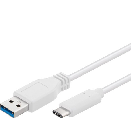 PremiumCord Kabel USB 3.2 konektor C/male - USB 3.0 A/male, bílý, 3m