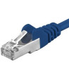 Premiumcord Patch kabel Cat6a S-FTP, AWG 26/7, délka 0.5m, modrá