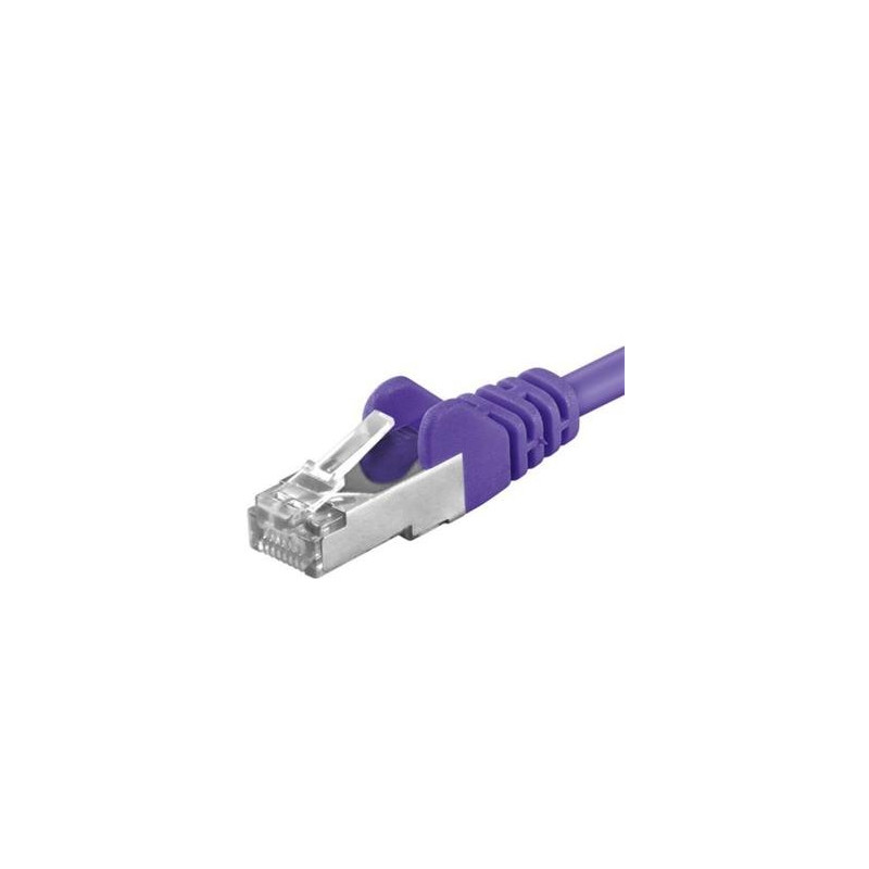 Premiumcord Patch kabel Cat6a S-FTP, AWG 26/7, délka 0.5m, fialová