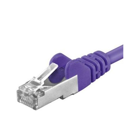 Premiumcord Patch kabel Cat6a S-FTP, AWG 26/7, délka 0.5m, fialová