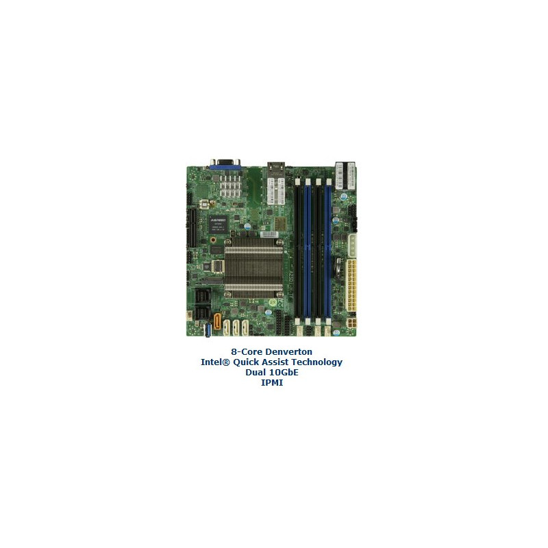SUPERMICRO mini-ITX MB Atom C3758 (8-core), 4x DDR4 ECC DIMM, 12x SATA, 1x PCI-E 3.0 x4, 2x 10Gb (RJ45), IPMI