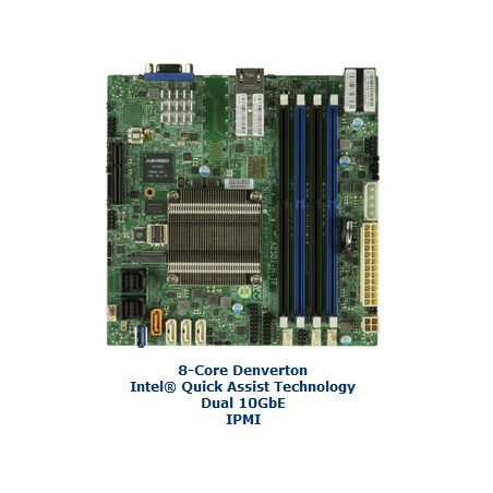 SUPERMICRO mini-ITX MB Atom C3758 (8-core), 4x DDR4 ECC DIMM, 12x SATA, 1x PCI-E 3.0 x4, 2x 10Gb (RJ45), IPMI