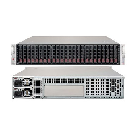 SUPERMICRO 2U JBOD chassis 24x 2,5" HS SAS/SATA (dual expander 8x SFF 8644 + IPMI), 2x740W (80PLUS Platinum)