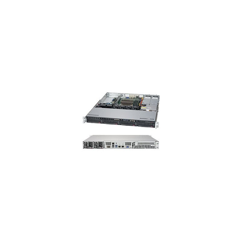 SUPERMICRO 1U chassis 4x 3,5" HS SAS/SATA (12G), 2x400W (Platinum)